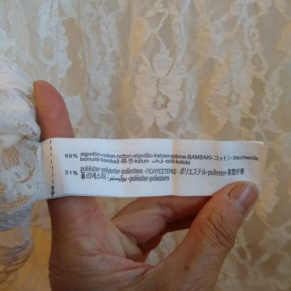 ZARA off white Elegant Sheer Floral-Lace dress NWOT - Picture 7 of 7